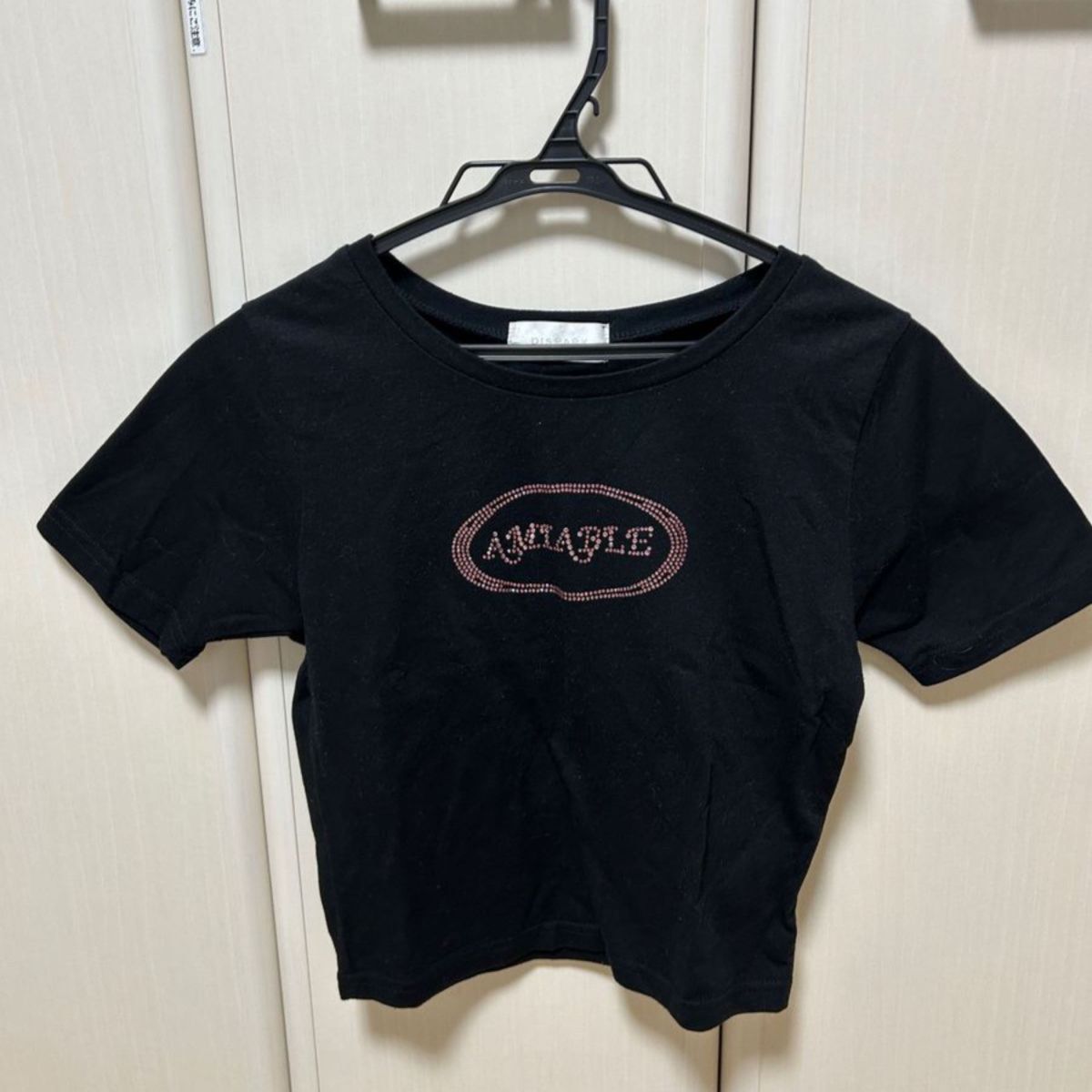 WEGO ラインストーン ロゴTシャツ ブラック クロップド y2k GU SHEIN GRL 新品未使用　ギャル　キラキラ
