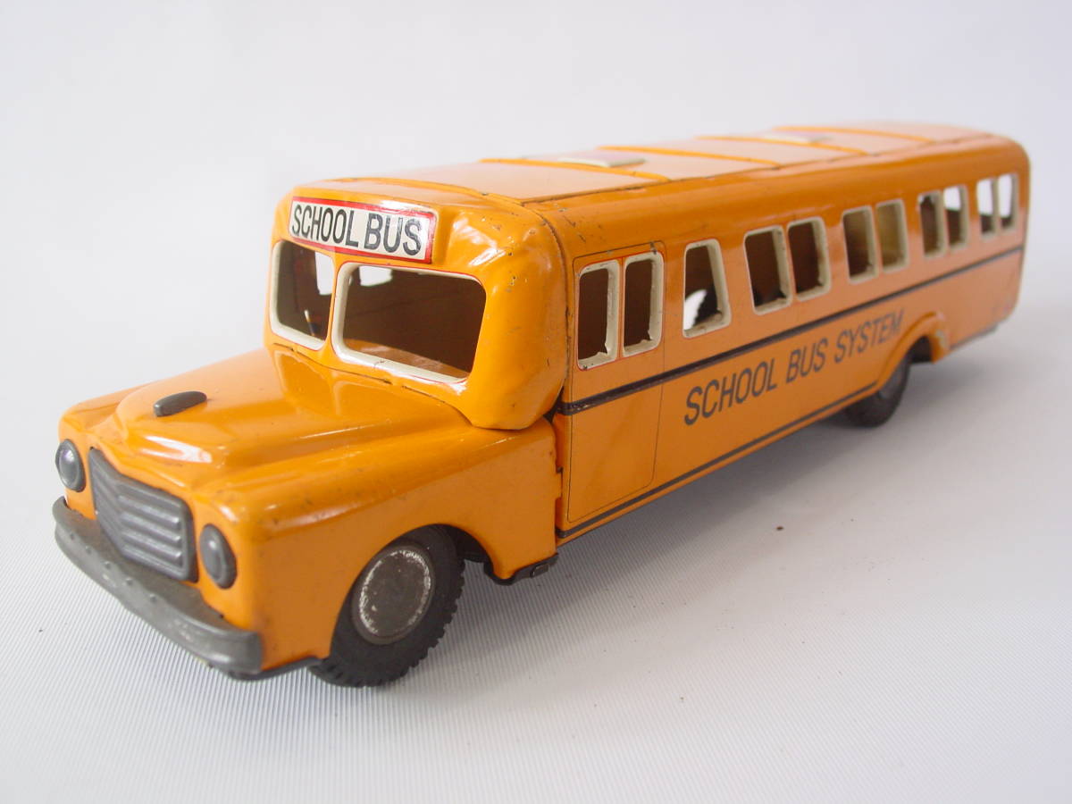 ★昭和レトロ ブリキ YELLOW SCHOOL BUS SYSTEM DAIYA？ ダイヤ？ イエローバス ヴィンテージ 全長34cm_画像1