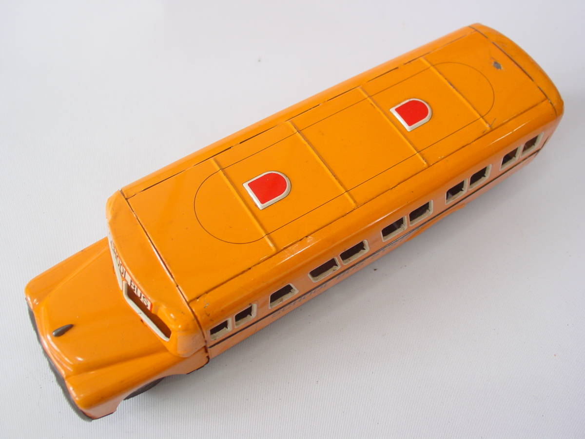 ★昭和レトロ ブリキ YELLOW SCHOOL BUS SYSTEM DAIYA？ ダイヤ？ イエローバス ヴィンテージ 全長34cm_画像5