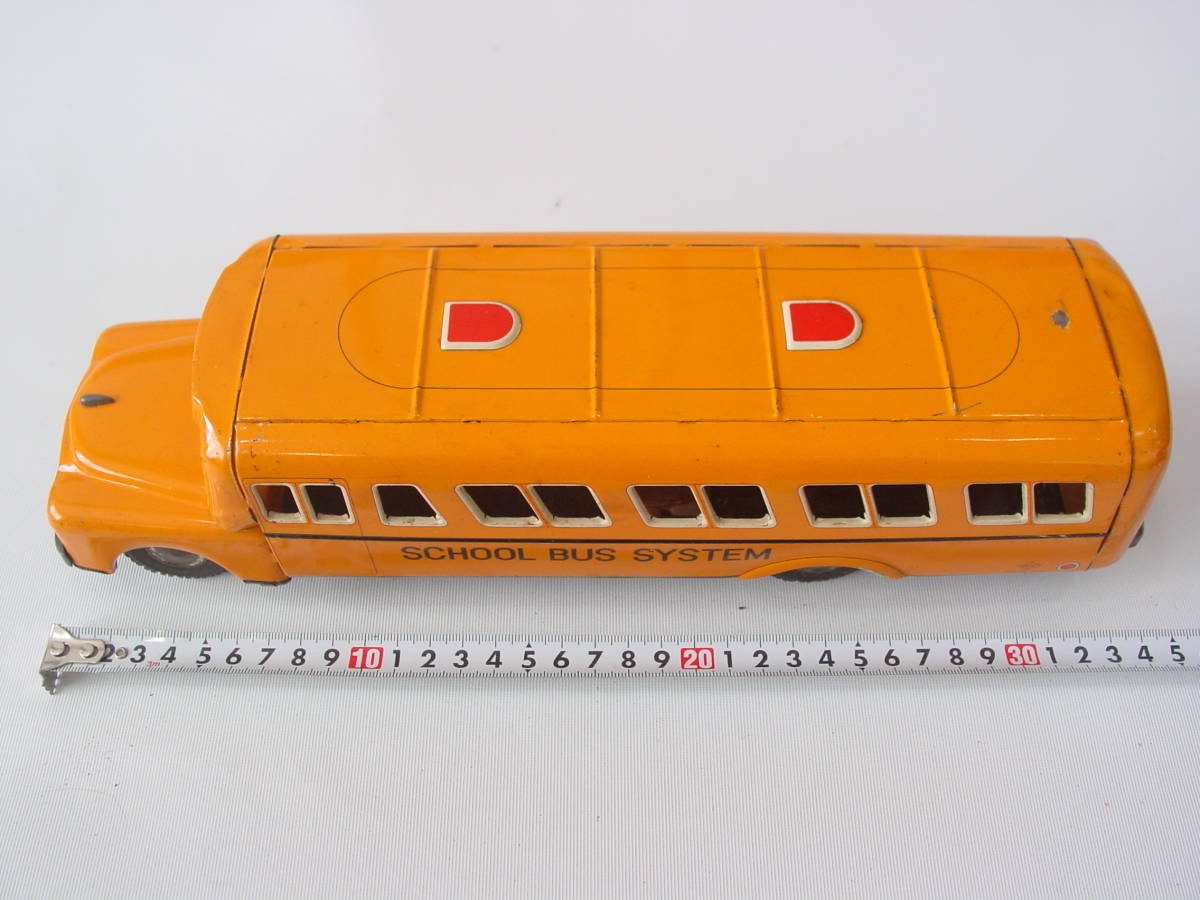 ★昭和レトロ ブリキ YELLOW SCHOOL BUS SYSTEM DAIYA？ ダイヤ？ イエローバス ヴィンテージ 全長34cm_画像8