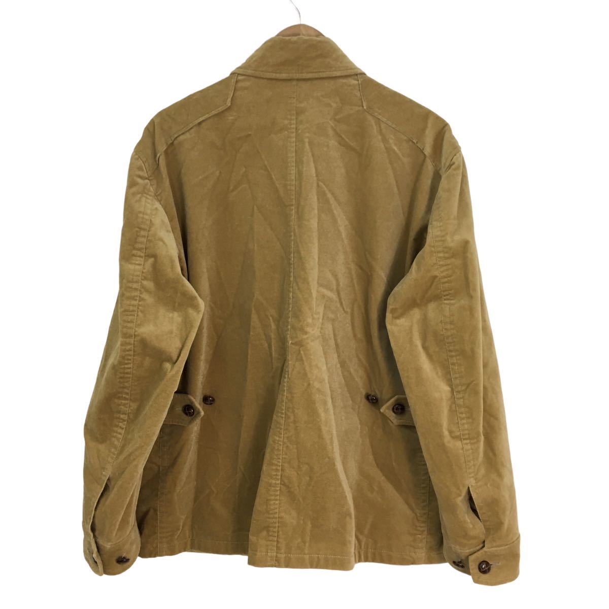 D496 大きいサイズ VAN JAC ヴァンジャケット 長袖 スエード ジャケット 上着 羽織り トップス 綿95%他 ベージュ系 メンズ LL_画像6