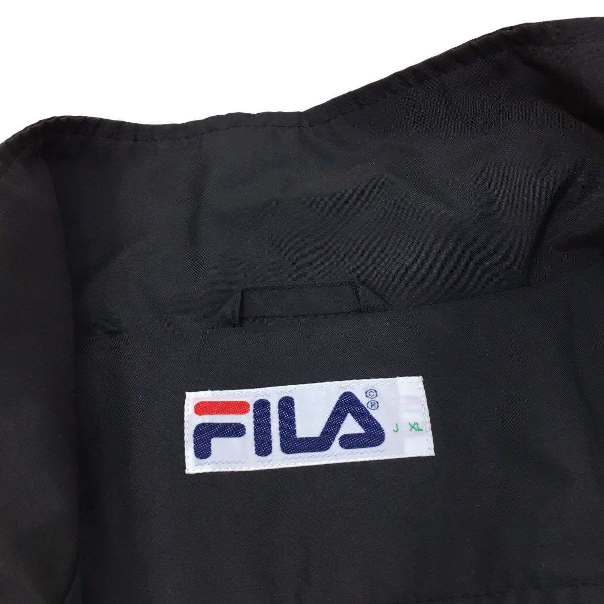 NC185 FILA フィラ 大きいサイズ ジップアップ ベスト ジレ ノースリーブ ジャケット 上着 羽織り トップス メンズ XL ブラック 黒_画像8