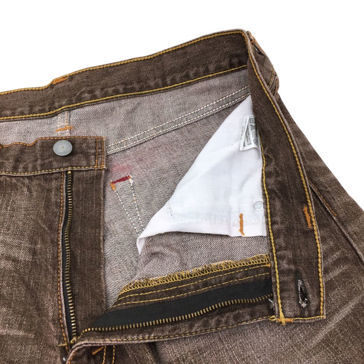 NC191 Levi's リーバイス 702 デニム ジーンズ Gパン カラーデニム パンツ ボトムス ズボン メンズ W34L32 ブラウン 茶_画像8