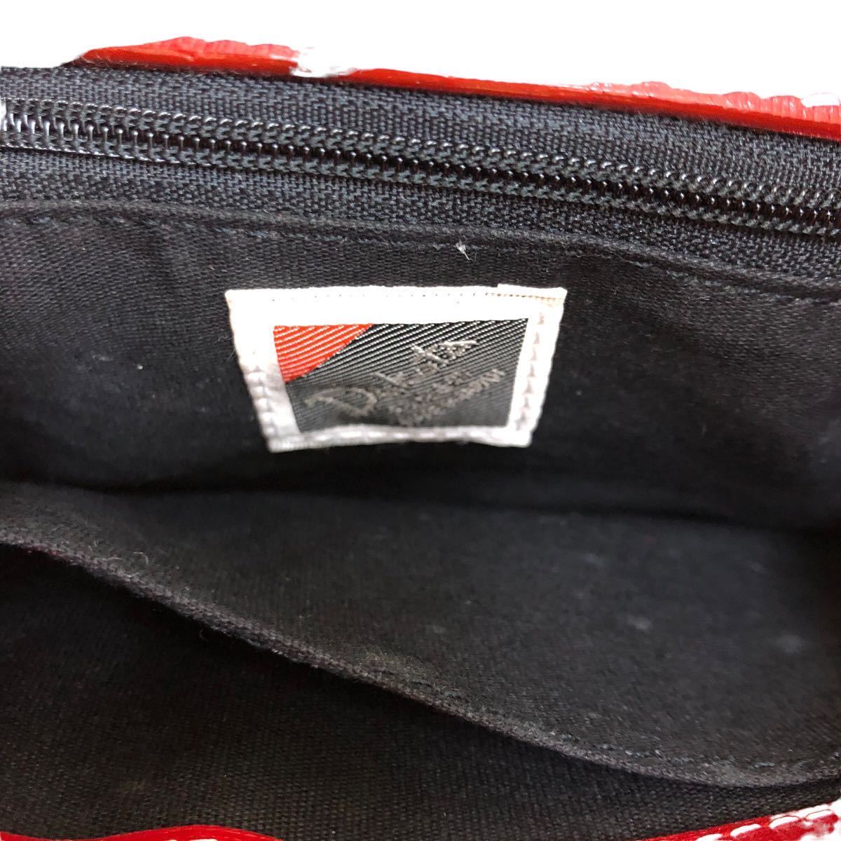 h036 本革 Dakota ダコタ レザー ハンドバッグ ミニ バッグ 赤 レッド 手持ち 小さめ 鞄 カバン bag レディース 良品の画像10