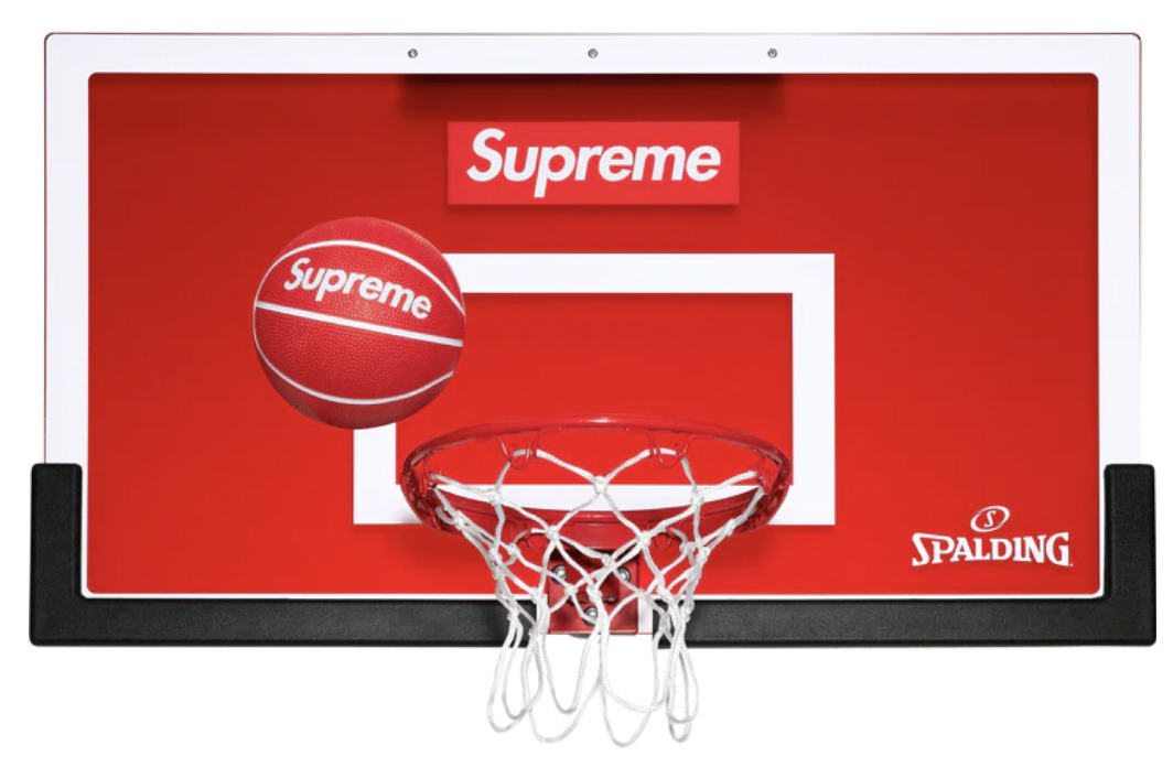 新品未開封 Supreme Spalding Mini Basketball Hoop Red シュプリーム ム スポルディング バスケットボール フープ　ミニボールつき_画像1