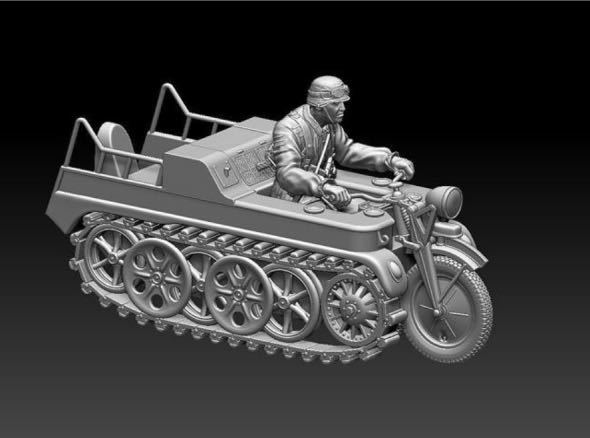 1/144 resin kit not yet painting WWⅡ Germany army Sd.Kfz. 2  ton cooler to half equipment . car .. figure 1 body World Tank Museum 