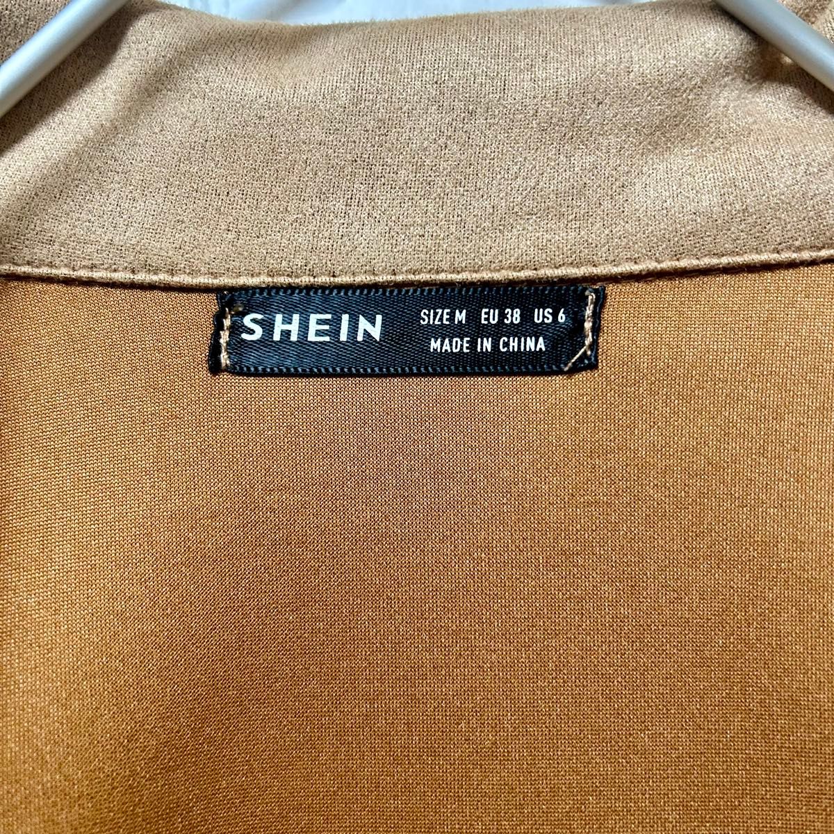 【未使用品】SHEIN Essnce ラペルネック ジッパーアップ スエード モトジャケット ライダースジャケット