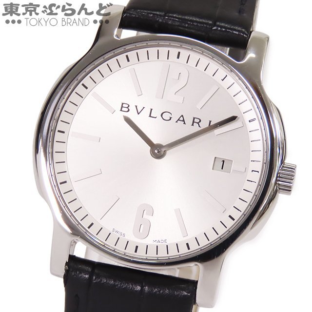 101699155 ブルガリ BVLGARI ソロテンポ ST35S SS レザー シルバー文字盤 腕時計 メンズ クォーツ 電池式
