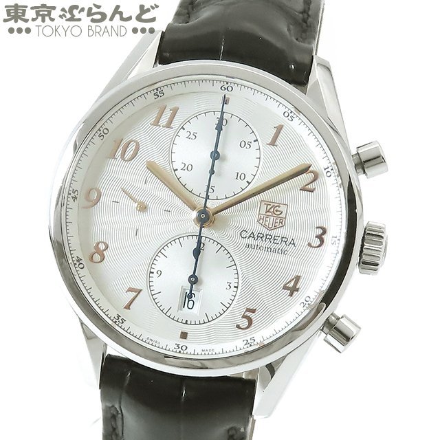 101681549 タグホイヤー TAG HEUER カレラ ヘリテージ クロノグラフ CAS2112 シルバー SS レザー キャリバー16 腕時計 メンズ 自動巻_画像1