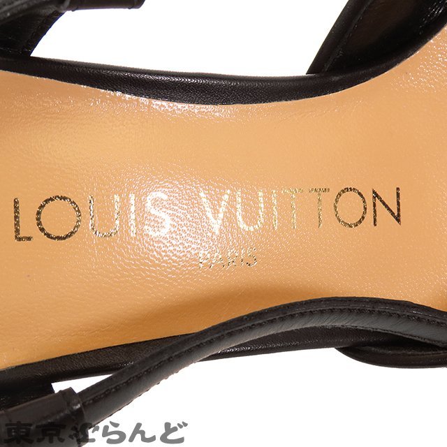 101686793 ルイヴィトン LOUIS VUITTON モノグラム バックストラップ ミュール ブラック キャンバス レザー スクエアトゥ 38 レディース_画像8