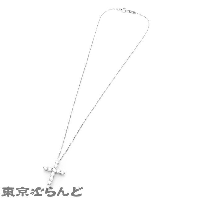 101704837 ティファニー TIFFANY&Co. クロス ペンダント Pt950 ダイヤモンド 十字架 プラチナ 11PD ネックレス レディース 仕上済_画像3