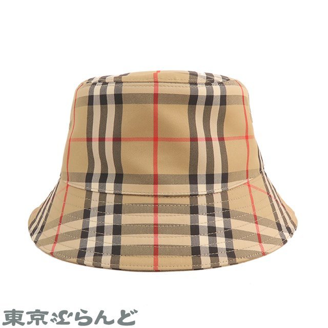 005010302 バーバリー BURBERRY バケット ハット 8026927 アーカイブベージュ コットン ポリエステル チェック 帽子 M ユニセックス_画像2