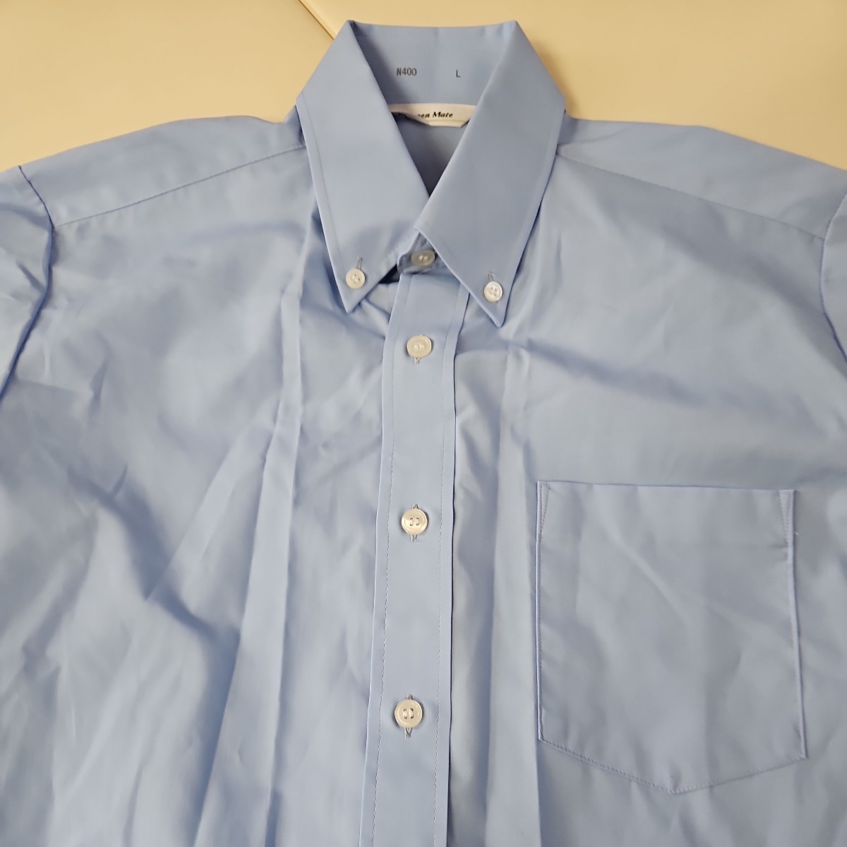 スクールシャツ　制服シャツ　M　日本製　　ブルー　_画像2