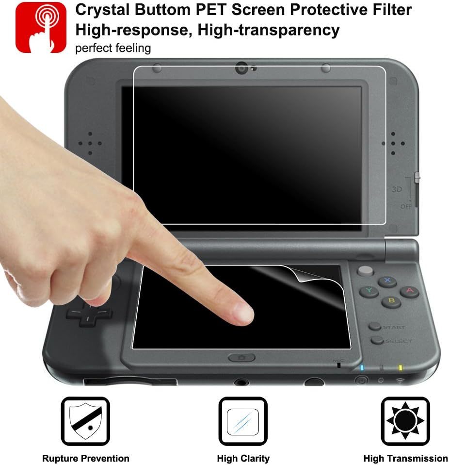 Nintendo NEW 3DS LL 用 保護ケース + ハードケース + 2枚 3DSLL ガラスフィルム AFUNTA 収納_画像8