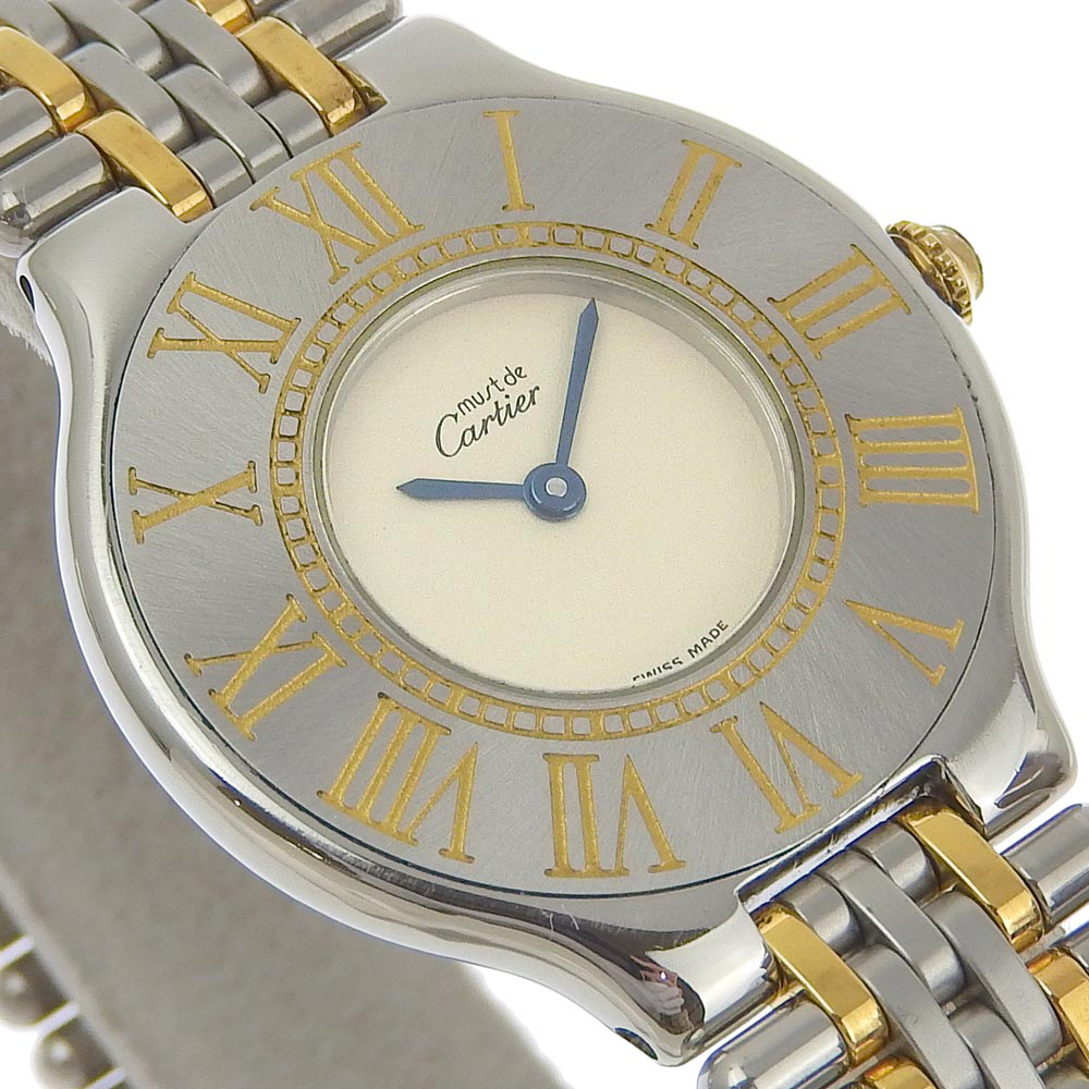 CARTIER Cartier Must 21 W10050F4 наручные часы SS×YG серебряный / Gold кварц женский слоновая кость циферблат [I100223040] б/у 