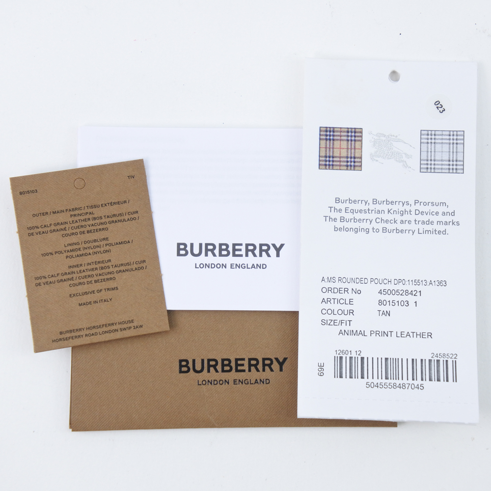 BURBERRY バーバリー LONDON ENGLAND セカンドバッグ 8015103 クラッチバッグ 牛革 茶 レディース【H201122810】未使用_画像8