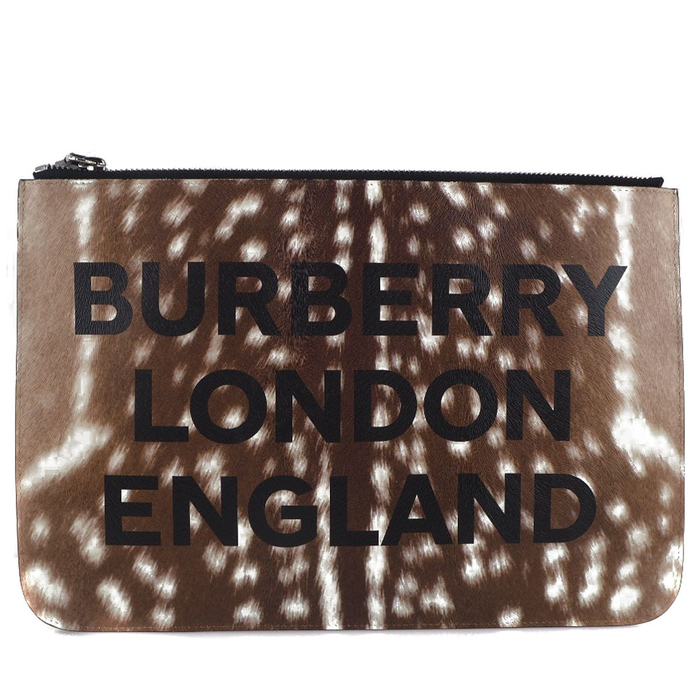 BURBERRY バーバリー LONDON ENGLAND セカンドバッグ 8015103 クラッチバッグ 牛革 茶 レディース【H201122810】未使用_画像1