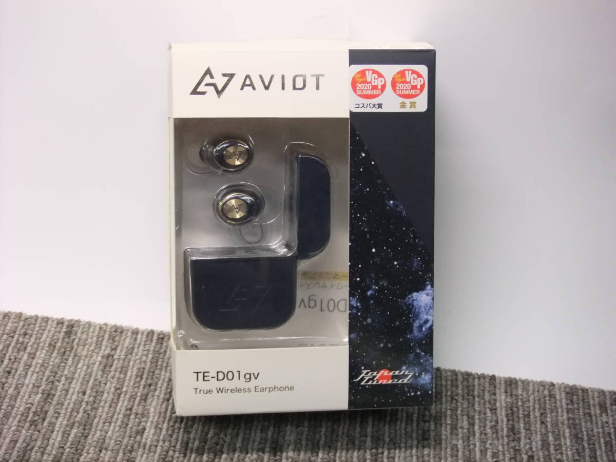 nc オ12-155 AVIOT TE-D01gv Bluetooth対応 完全ワイヤレスイヤホン ネイビー 動作確認済_画像1