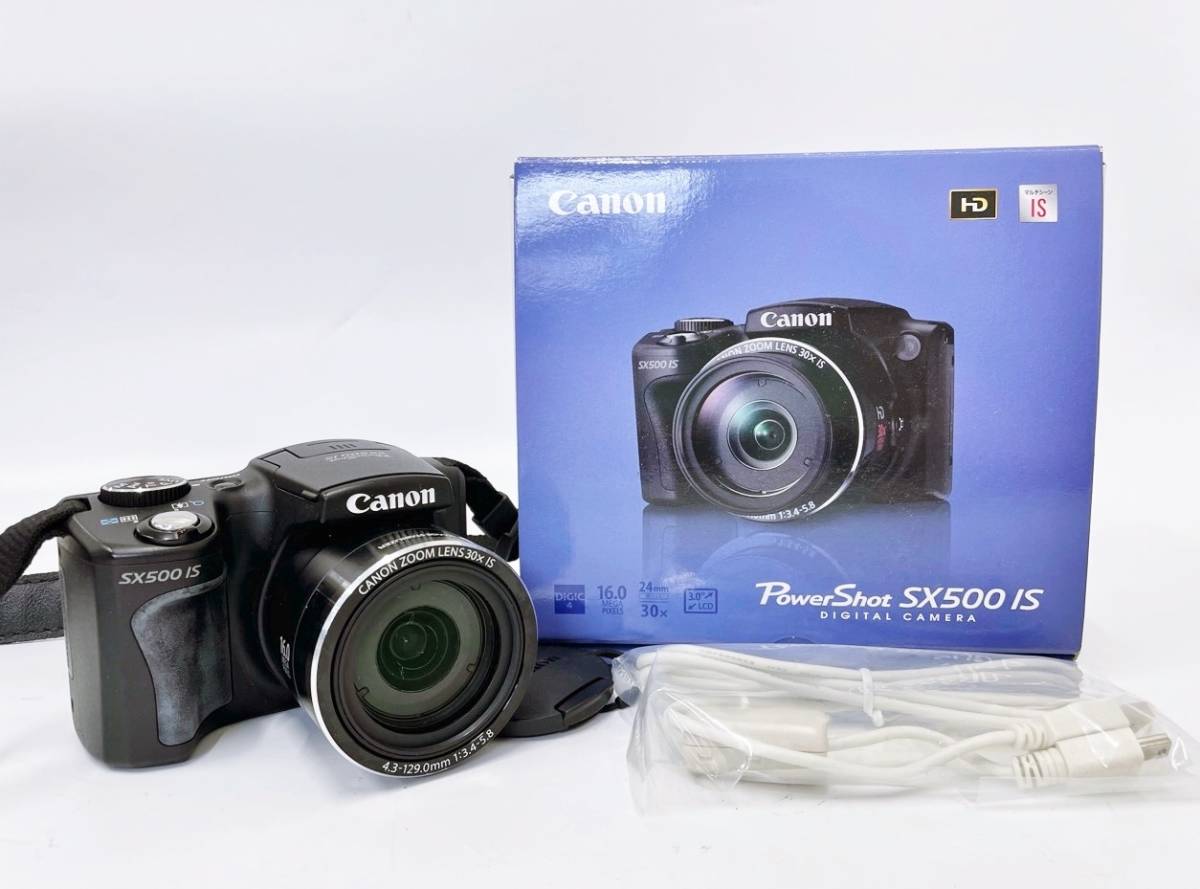 現状品 キャノン Canon パワーショット デジタルカメラ SX500IS 元箱付き コンパクトデジタルカメラ バッテリー付き デジカメ_画像1