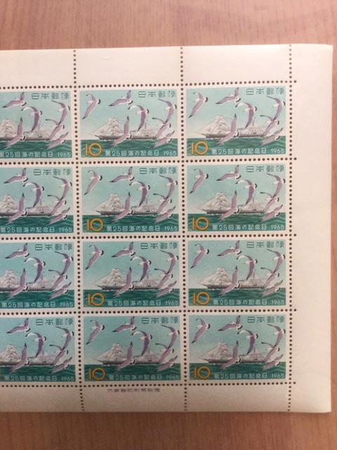 1965年 第25回海の記念日 明治丸とウミネコ 1シート(20面) 切手 未使用_画像3