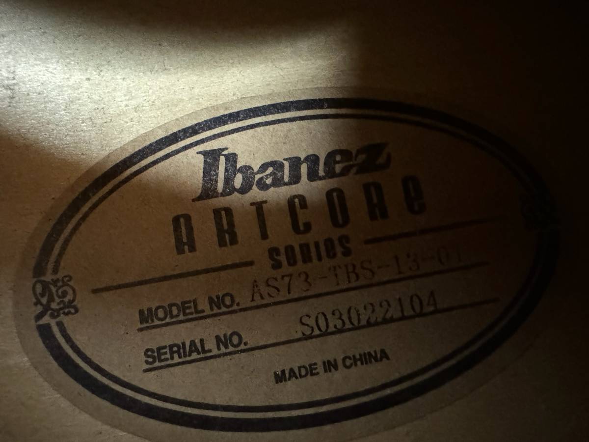 ◆アイバニーズ Ibanez ARTCORE AS73-TBS-13-01 エレキギター セミアコ 中古現状品 ソフトケース入り◆R1308_画像8