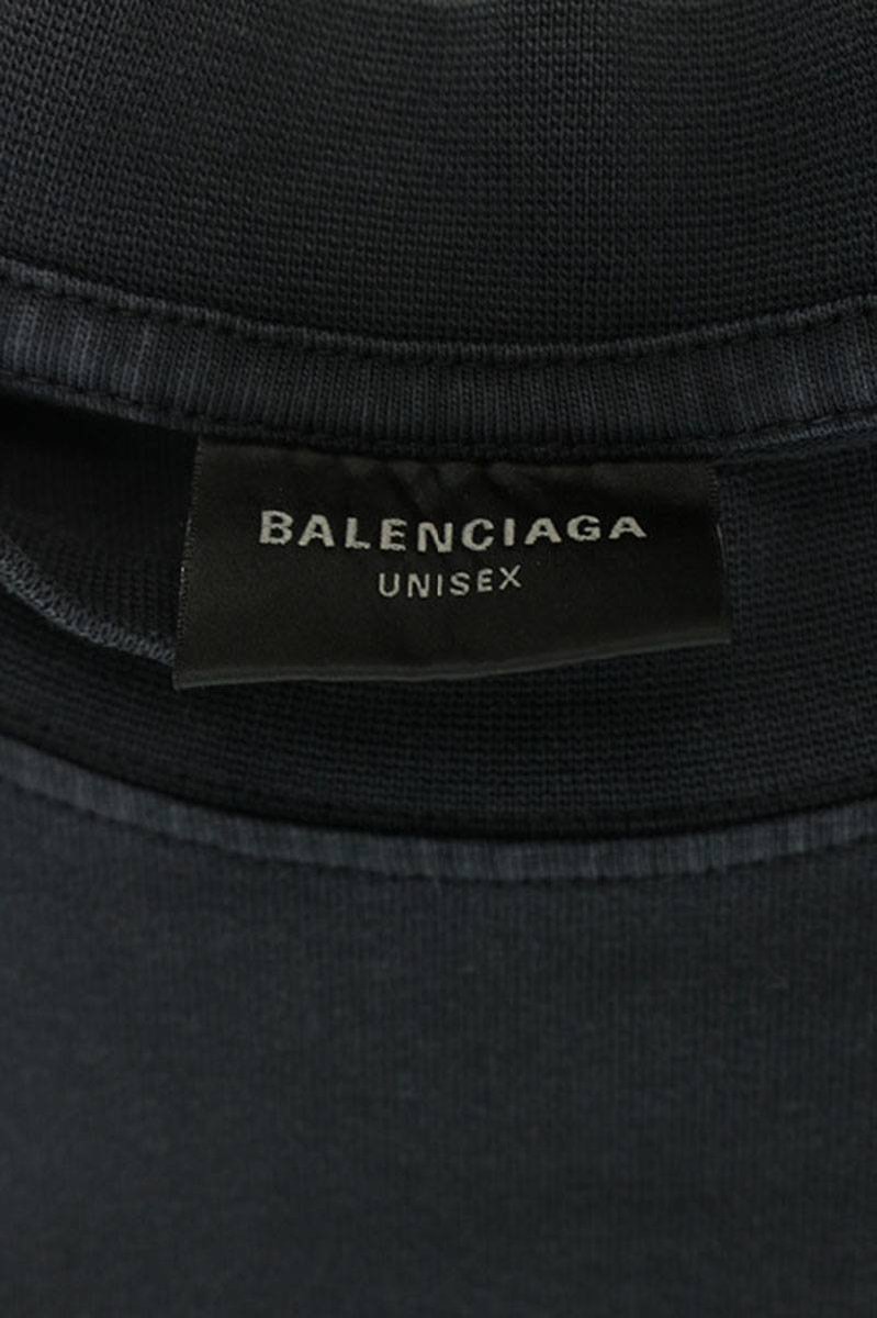  Balenciaga BALENCIAGA 764235 TPVI2 размер :S BB принт большой размер футболка новый старый товар SS13
