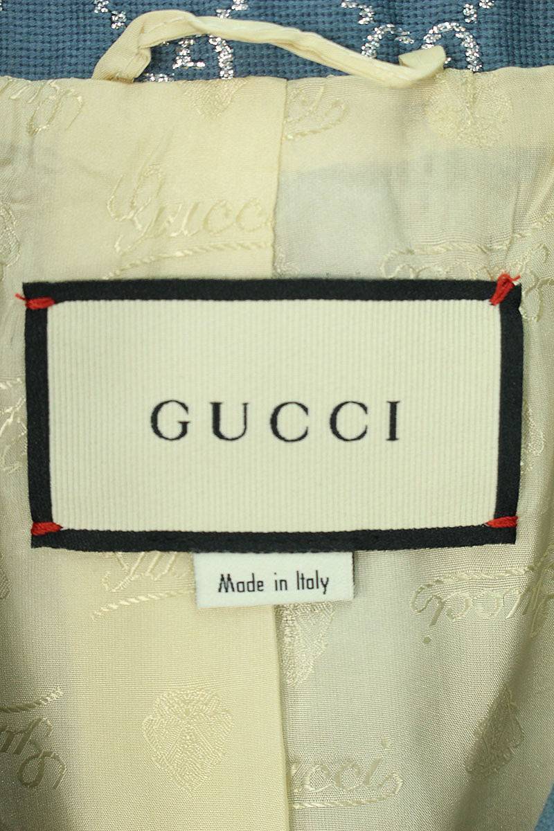  Gucci GUCCI 619763 ZAD7L size :42 GG lame total pattern da bulb less do jacket used BS99