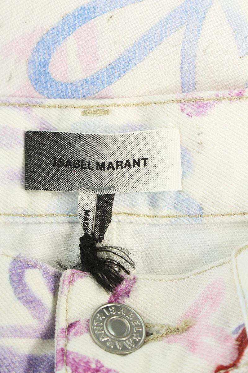 イザベルマラン ISABEL MARANT 21SS 21E010H サイズ:29インチ ペイント総柄デニムパンツ 中古 BS99_画像3