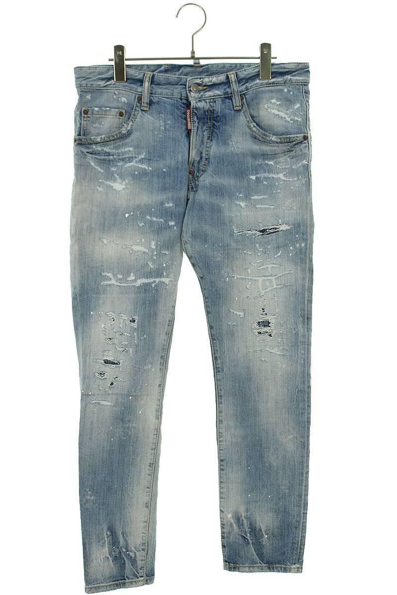 ディースクエアード DSQUARED2 S71LB0626/SKATER JEAN サイズ:46 クラッシュリペアデニムパンツ 中古 BS99