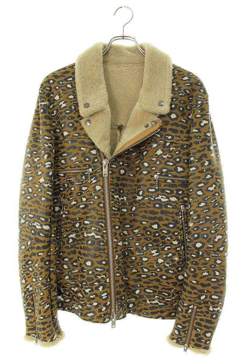 アンダーカバー UNDERCOVER UC2B9207-2/Leopard shearling jacket サイズ:4 レオパードシャーリングレザージャケット 中古 BS99