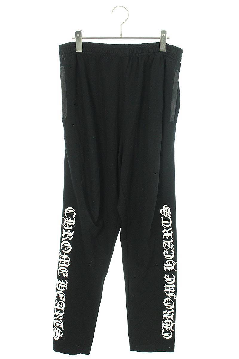 クロムハーツ Chrome Hearts TRACK PANTS/トラックパンツ サイズ:L サイドクロスボールレザー切替トラックロングパンツ 中古 GZ11_画像1