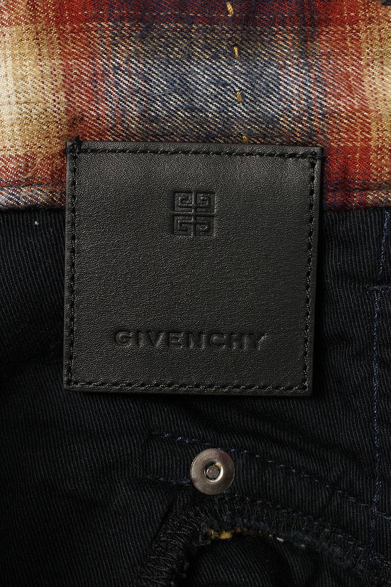 ジバンシィ GIVENCHY BM51BJ5Y7H サイズ:34 2WAYデストロイダメージ加工チェックロングパンツ 中古 SB01_画像3