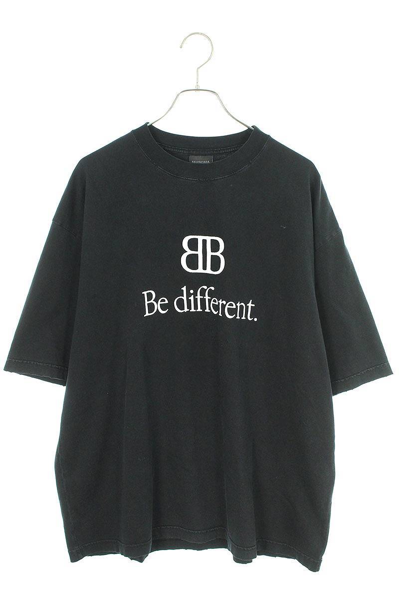 バレンシアガ BALENCIAGA 612966 TNVU9 Be Different T-shirt サイズ:XXL ユーズド加工Tシャツ 中古 OM10