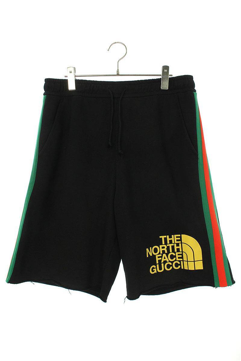 グッチ GUCCI ノースフェイス 651727 XJDIP サイズ:M ロゴプリントスウェットハーフパンツ 中古 BS55_画像1