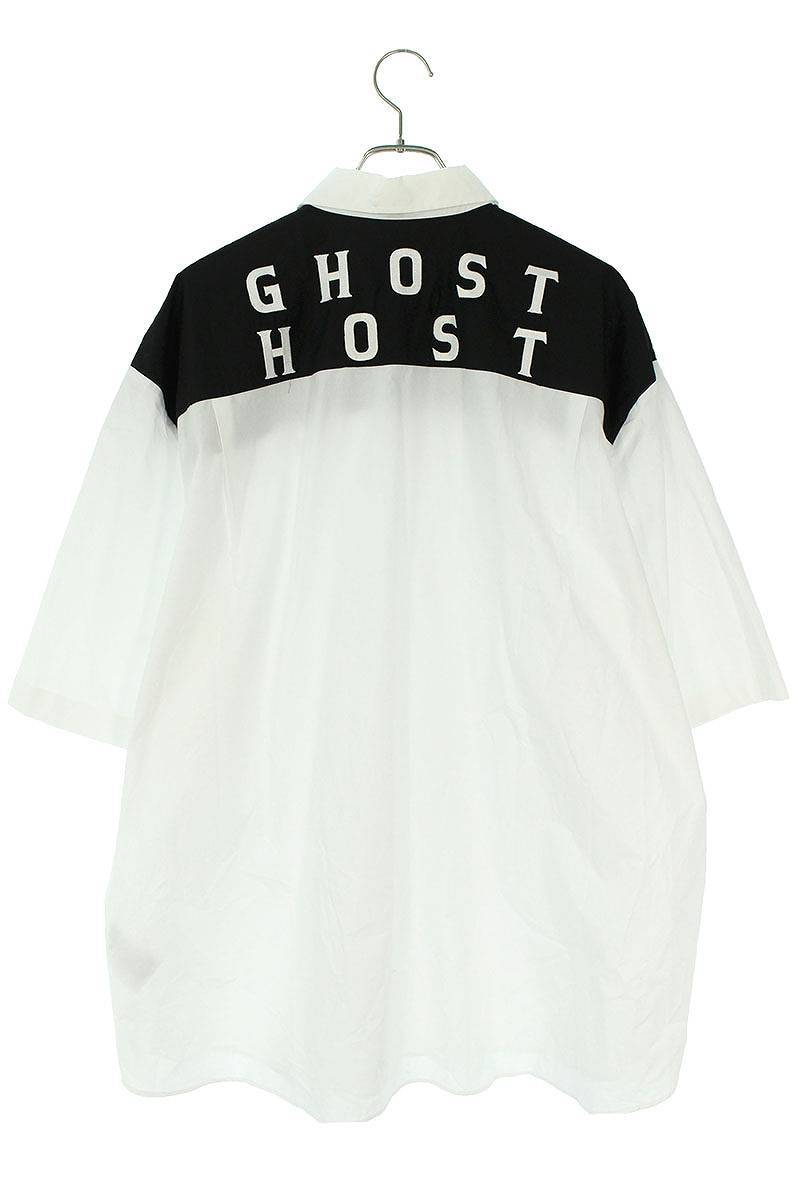 ラフシモンズ RAF SIMONS 22AW 222-M292 サイズ:52 GHOST HOST刺繍バイカラー半袖シャツ 中古 BS99_画像2