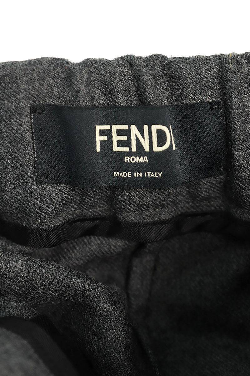 フェンディ FENDI FB0479 A4JT サイズ:44 ウールテーパードイージーロングパンツ 中古 BS99_画像3