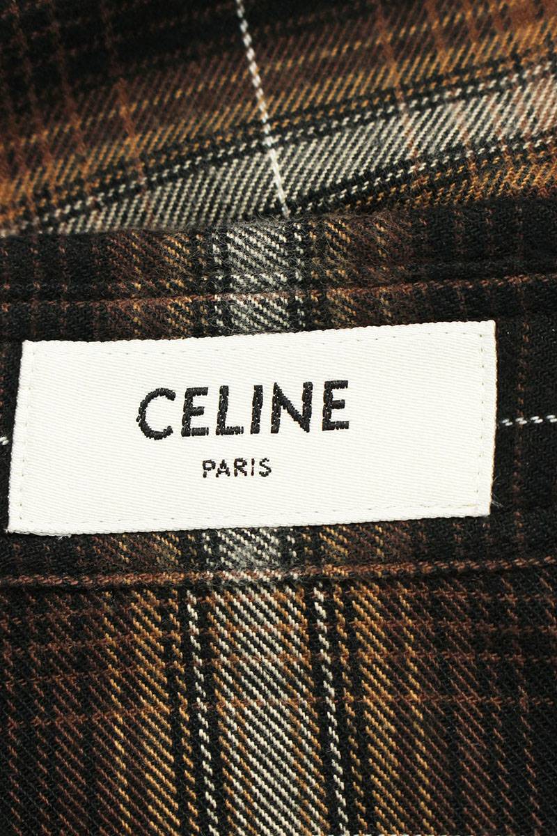 セリーヌバイエディスリマン CELINE by Hedi Slimane 2C486821S サイズ:38 オーバーサイズ チェック長袖シャツ 新古品 SS13_画像3