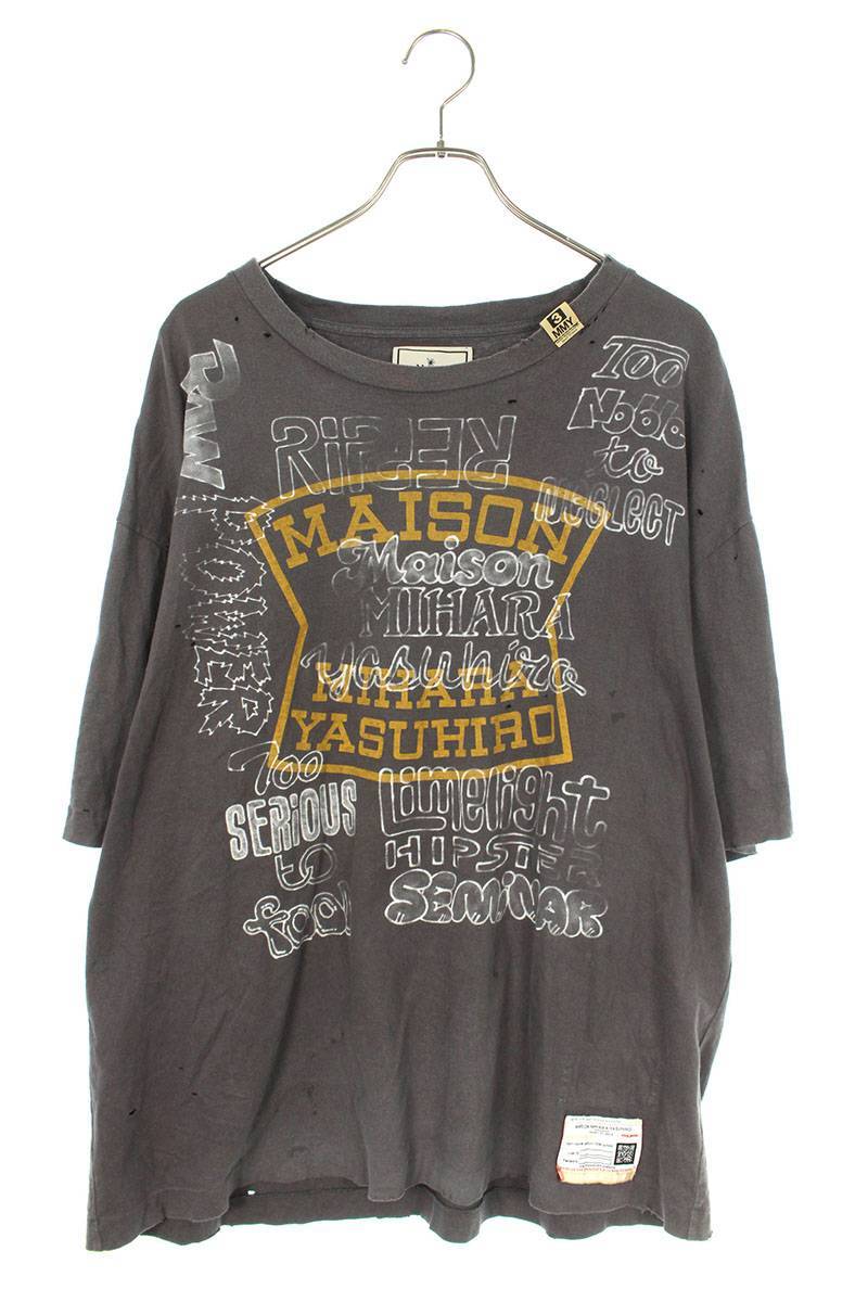 ミハラヤスヒロ MIHARAYASUHIRO A08TS692 サイズ:46 プリントデザインTシャツ 中古 BS99