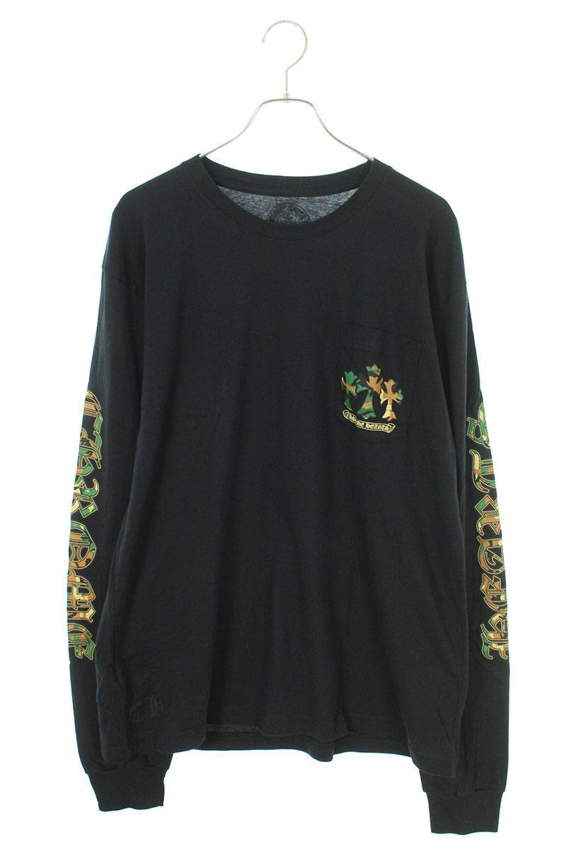 クロムハーツ Chrome Hearts CH L/S /1 サイズ:XL バック迷彩ホースシュープリント長袖カットソー 中古 SJ02_画像1