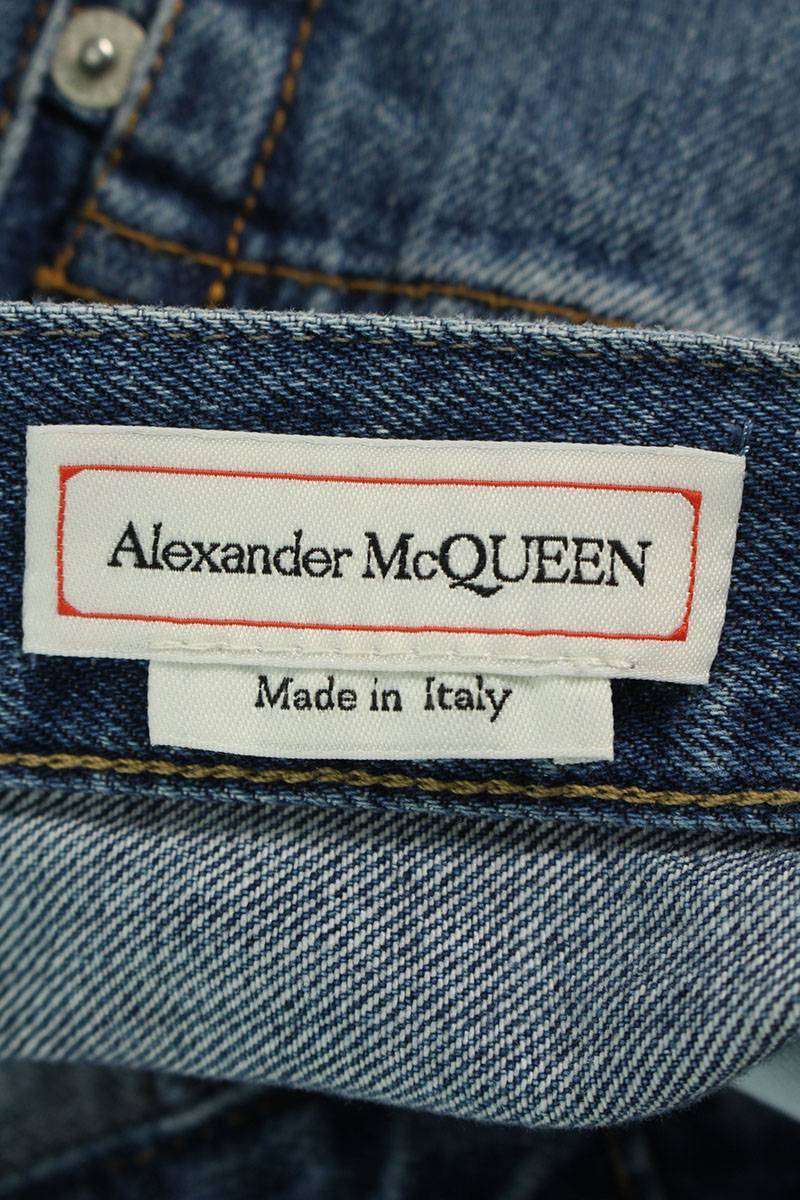  Alexander McQueen Alexander McQUEEN 685203 Q5Y36 size :44 patchwork cut off Denim pants used BS99