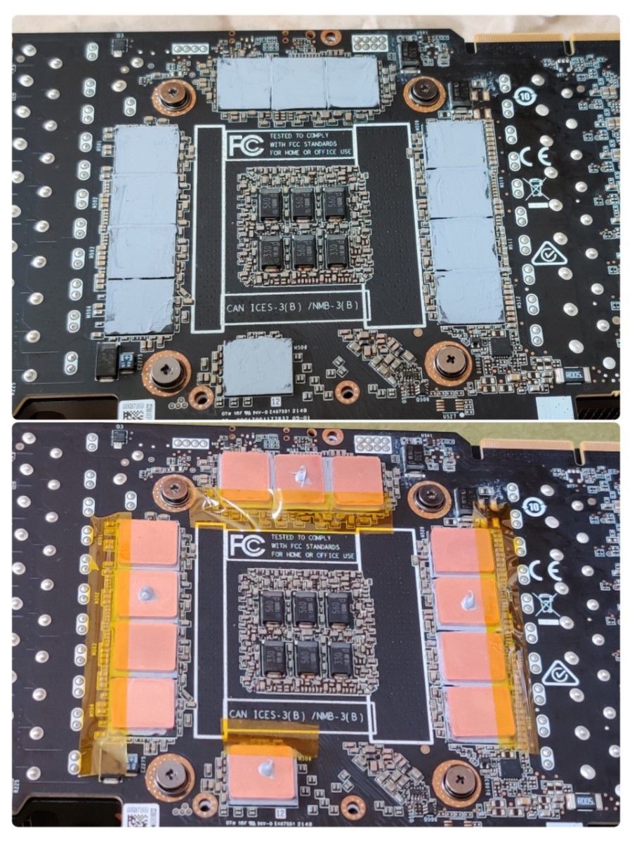 ③RTX 3080/3090 用 Copper Plate Mod裏 厚み1.6mm x1セット(シンクx12)