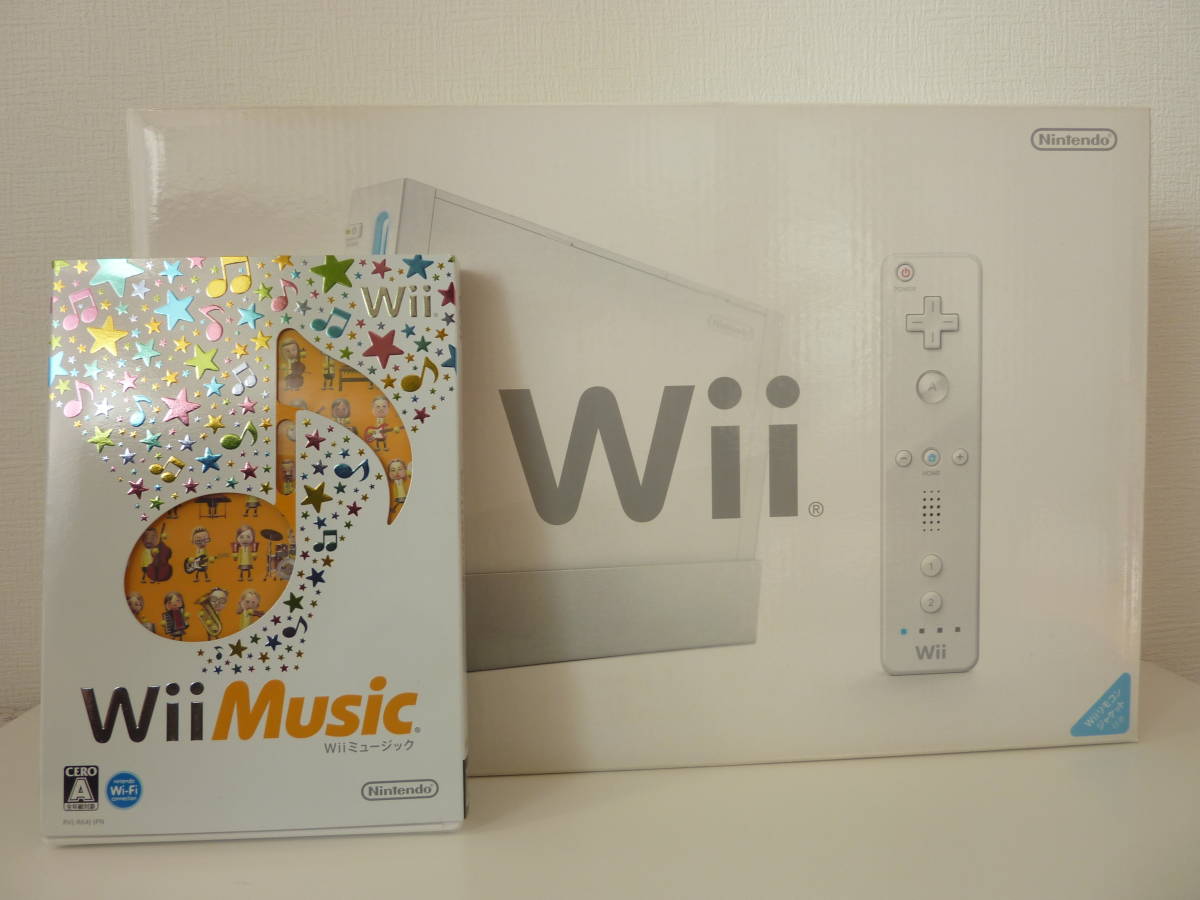 未使用 Nintendo Wii 本体　RVL-S-WD 　　WiiMusic １本付き_画像1