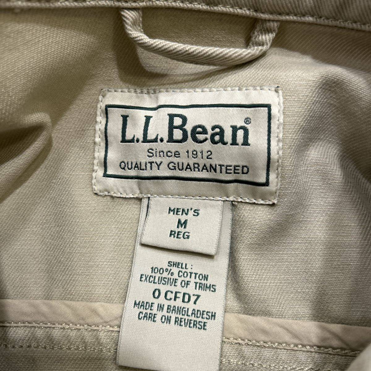 E @ 古着 '洗礼されたデザイン' L.L.BEAN エルエルビーン 高品質 3rd コットン ジャケット / ブルゾン sizeM メンズ 紳士服 アウター BEIGE_画像5