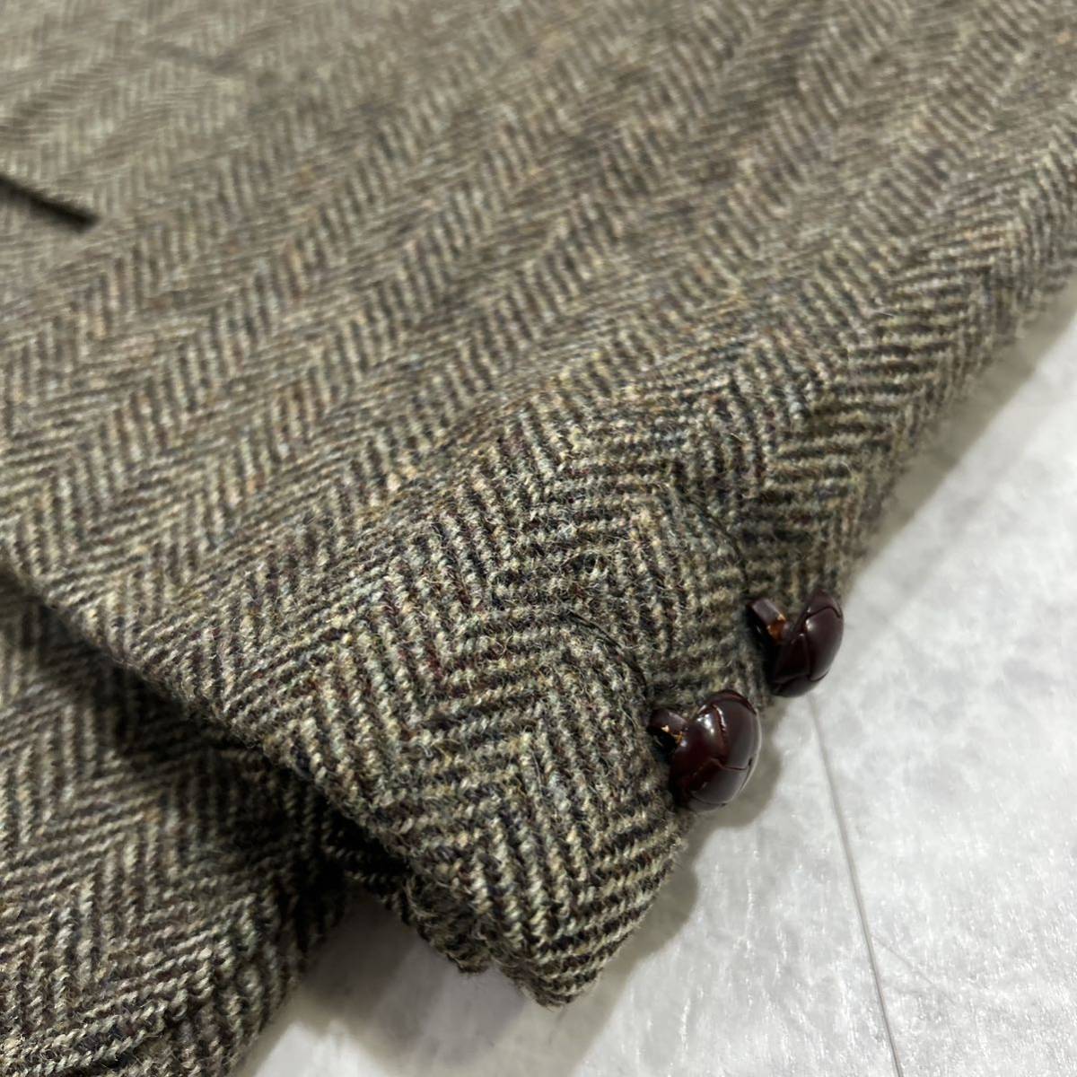 JJ @ 日本製 '洗礼されたデザイン' J.PRESS ジェイプレス 高品質 WOOL ツイード テーラードジャケット AB4 メンズ 紳士服 アウター 古着 _画像6