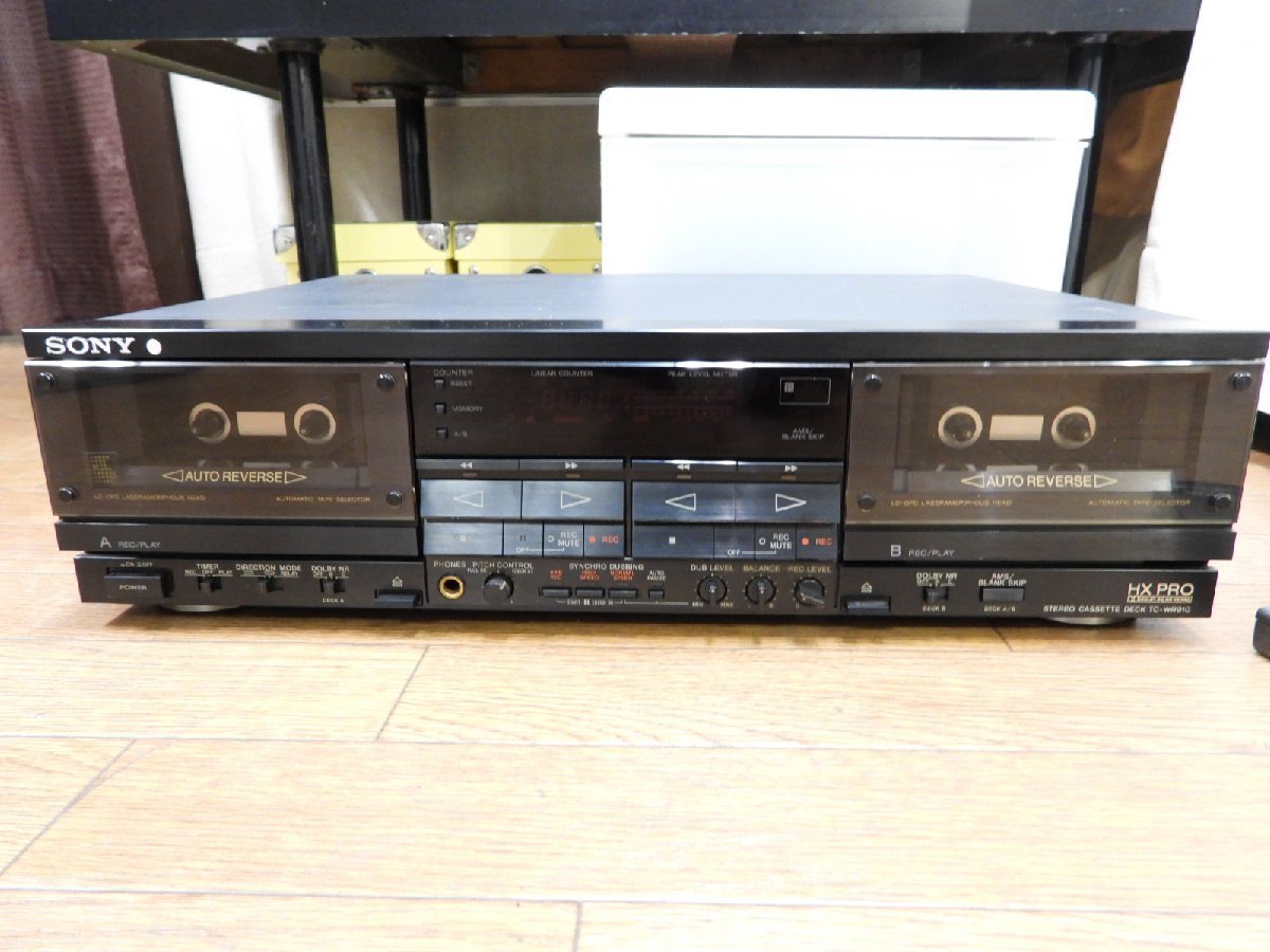 [YS-2]SONY / Sony TC-WR910 stereo auto Rebirth double cassette deck TC-WR910 remote control attaching operation verification ending [ Tokyo departure personal delivery possibility ]