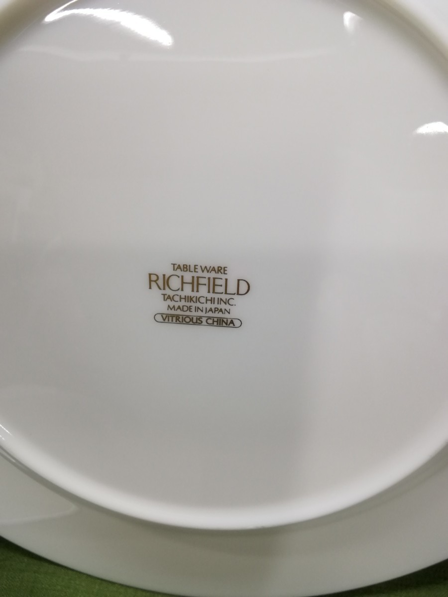 g_t P813 たち吉RICHFILD 洋食器 １番良く使う洋皿(直径約21.5cm/高さ1.5cm) 三枚組中古の画像6