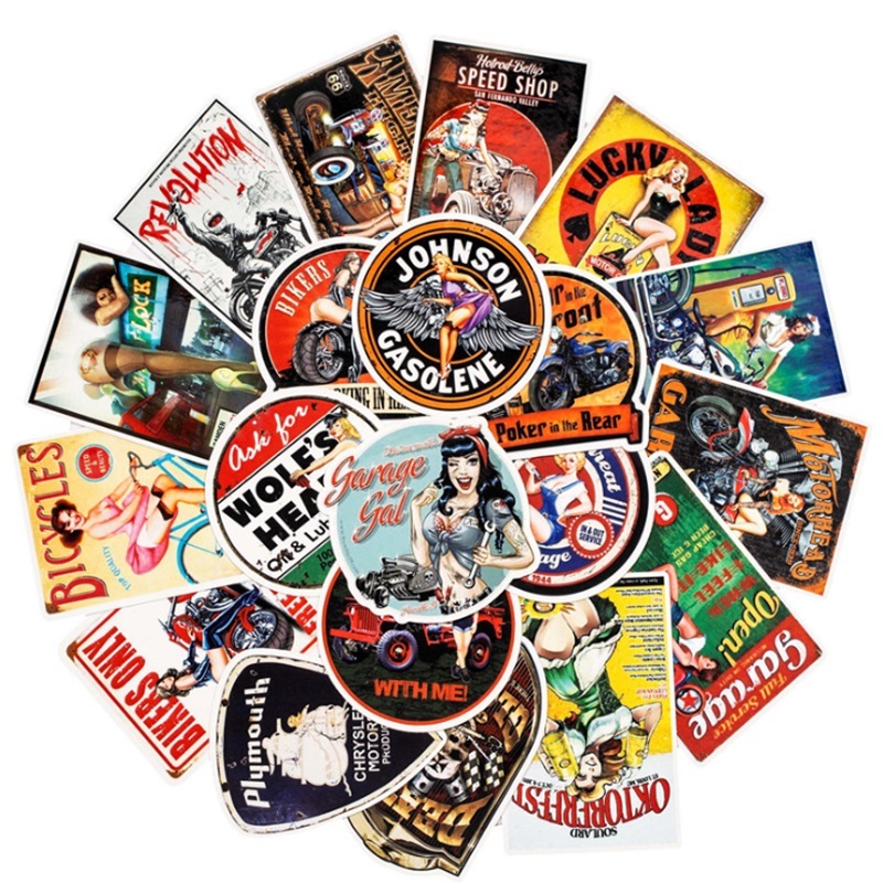  american retro sticker 50 pieces set! Setagaya base Tokoro George Ame car hot rod garage signboard miscellaneous goods lato fins k route 66