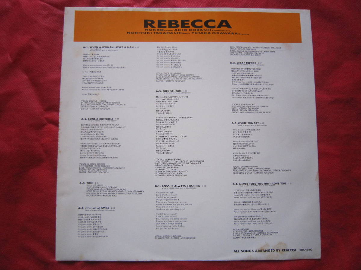 ■レベッカ（REBECCA）　/　REBECCA　TIME　/　国内盤LPレコード　_画像4