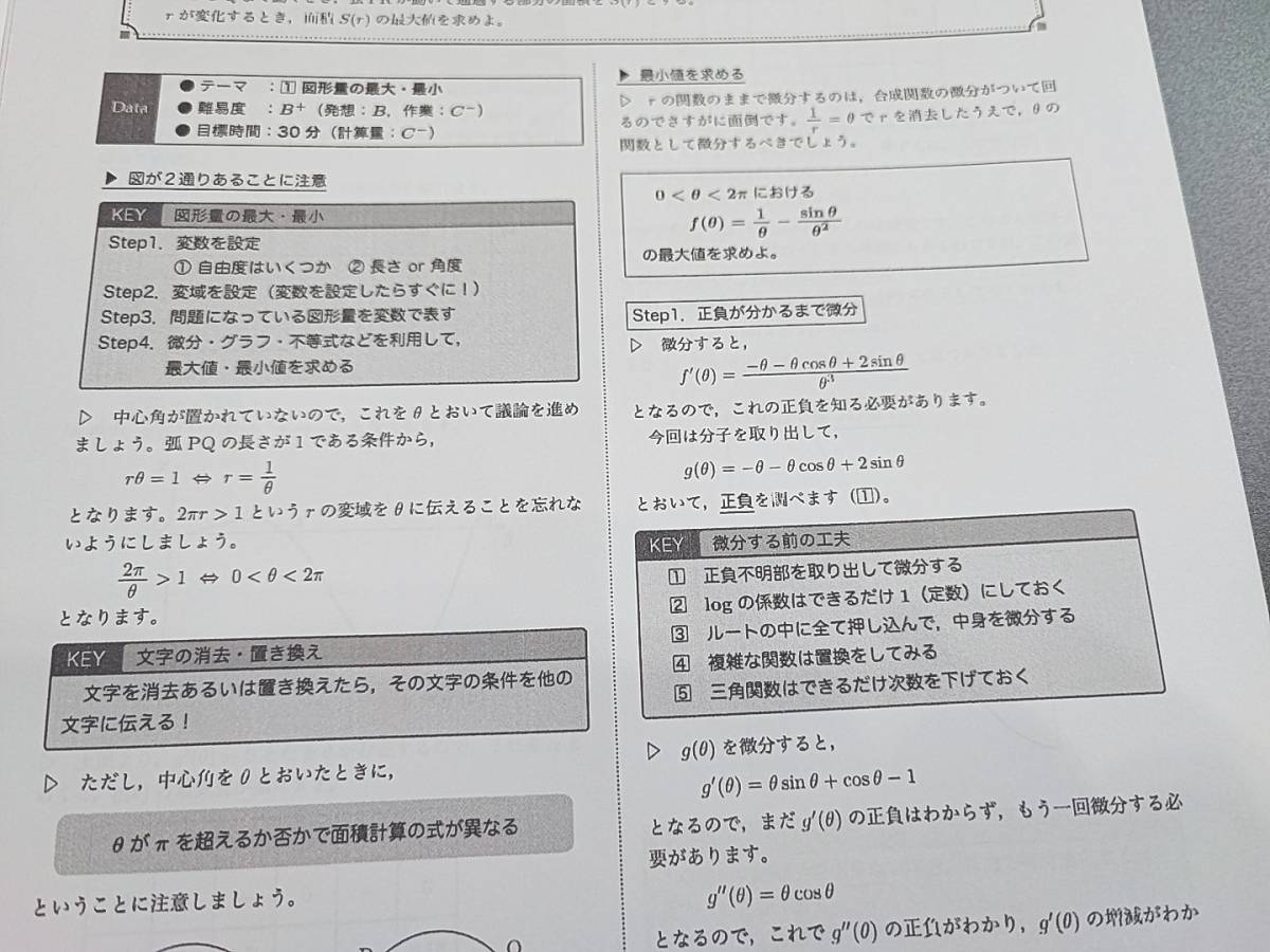 鉄緑会　中前先生　21年　夏期　高３理系数学・分野別　数Ⅲ　テキスト・解説冊子フルセット　河合塾　駿台　鉄緑会　東進　SEG 