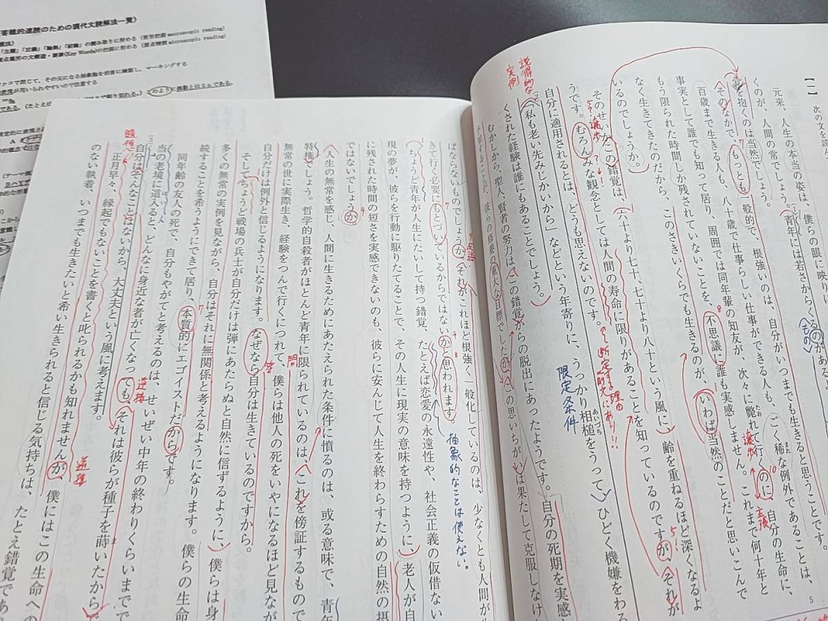 駿台　中野芳樹先生　締切り講座　22年度夏期　京大現代文　テキスト・板書・プリントフルセット　河合塾　駿台　鉄緑会　東進